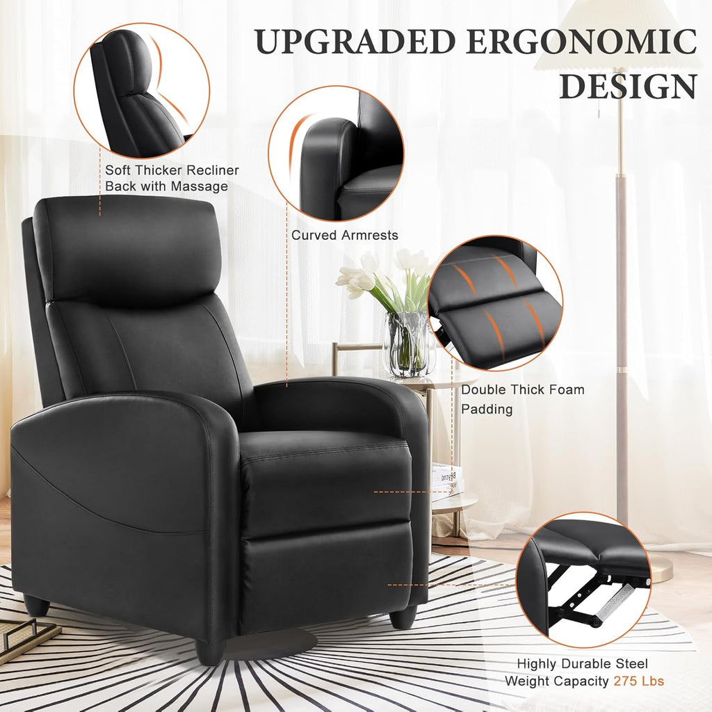 Massage Recliner Chair for Adults, Adjustable Home Theater Seating with Lumbar Support for Living Room