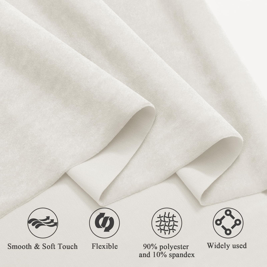 1 Yard Ivory White Velvet Fabric 63 Inch Wide
