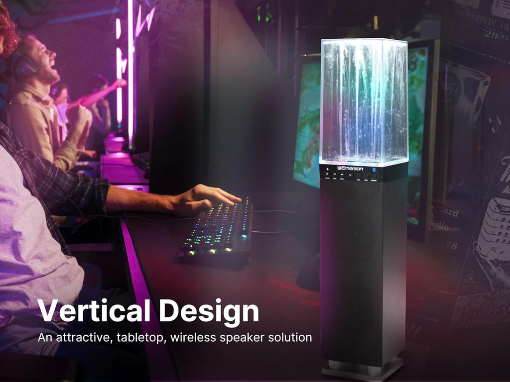 EHS-2001 Dancing Water Light Tower Speaker System with Bluetooth and FM Radio, Floor-Standing Wireless Speaker