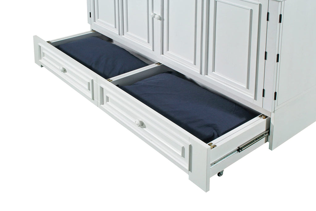 Paradiseo Murphy Cabinet Chest Bed with Charging Station 8 Inch, Queen (White)
