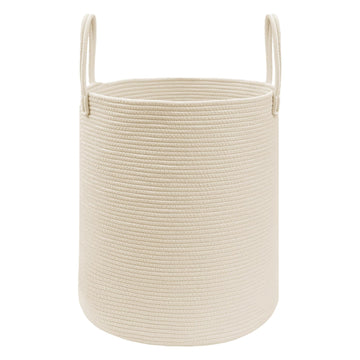 60L Cotton Rope Laundry Basket Hamper, Beige