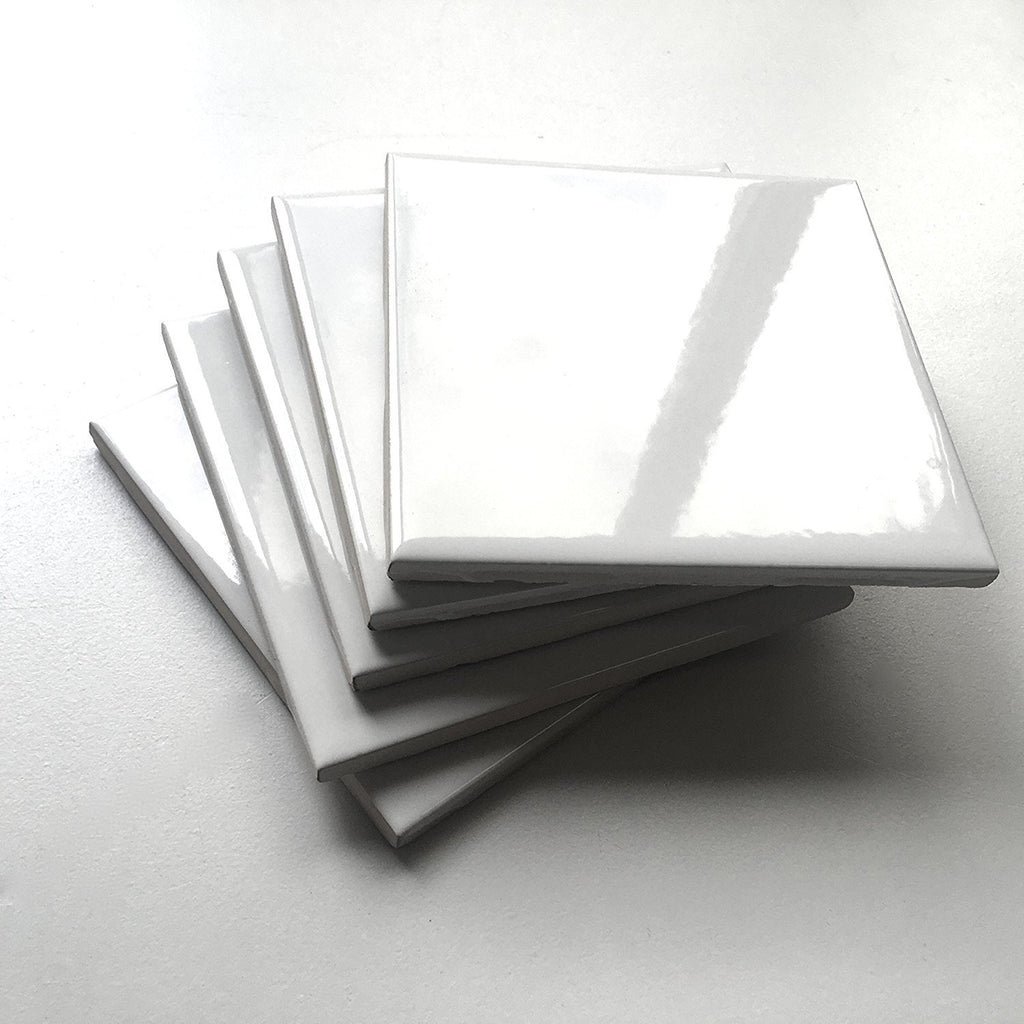 4x4 White Glossy Finish Ceramic Subway Tile Shower Walls Backsplashes (10SF Full Box 80PCS)