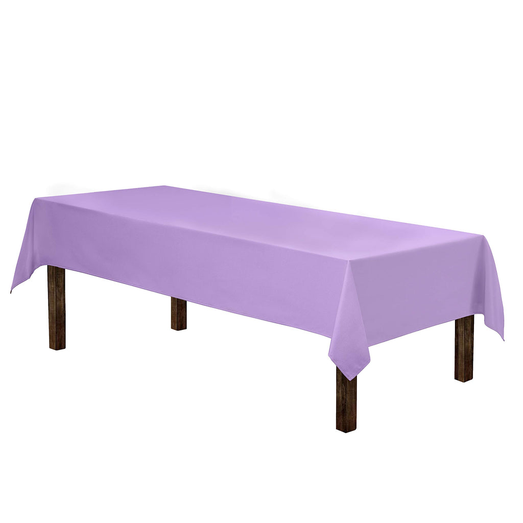 Rectangle Tablecloth - 60 x 84 Inch Lavender Table Cloth for 5 Foot Rectangle Tables - Heavy Duty Washable Fabric