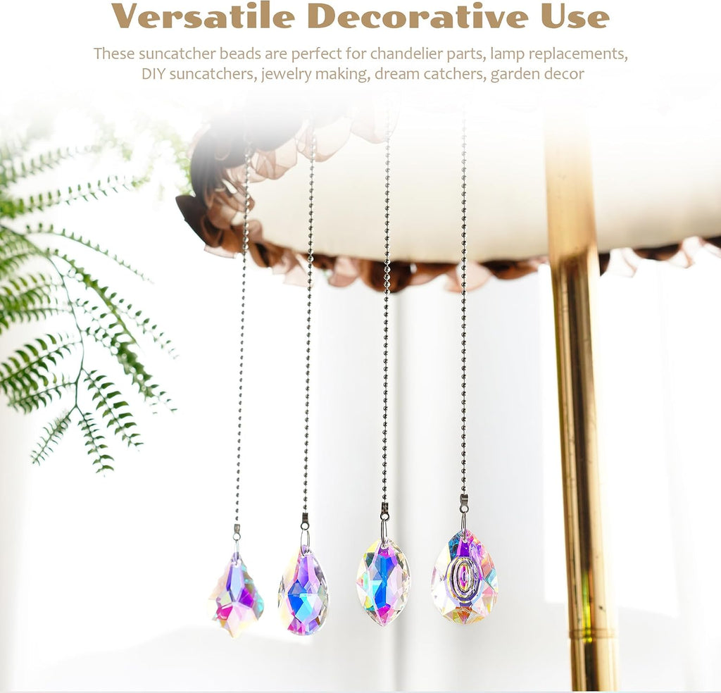 10 Pcs Colorful Crystal Suncatcher Prisms Chandelier Crystals Replacement - Crystal Suncatchers for Lamp Windows