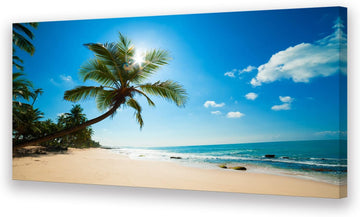 ARX0662 Large Canvas Wall Art Summer Ocean Waves Prints Coconut Trees Beach Seascape Painting Hawaii Sea Nature
