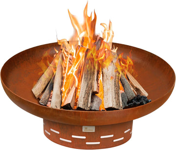 Fire Pit for Outside Wood Burning, 35.5 Inch Large Round Firepit Bowl Outdoor and Patio
