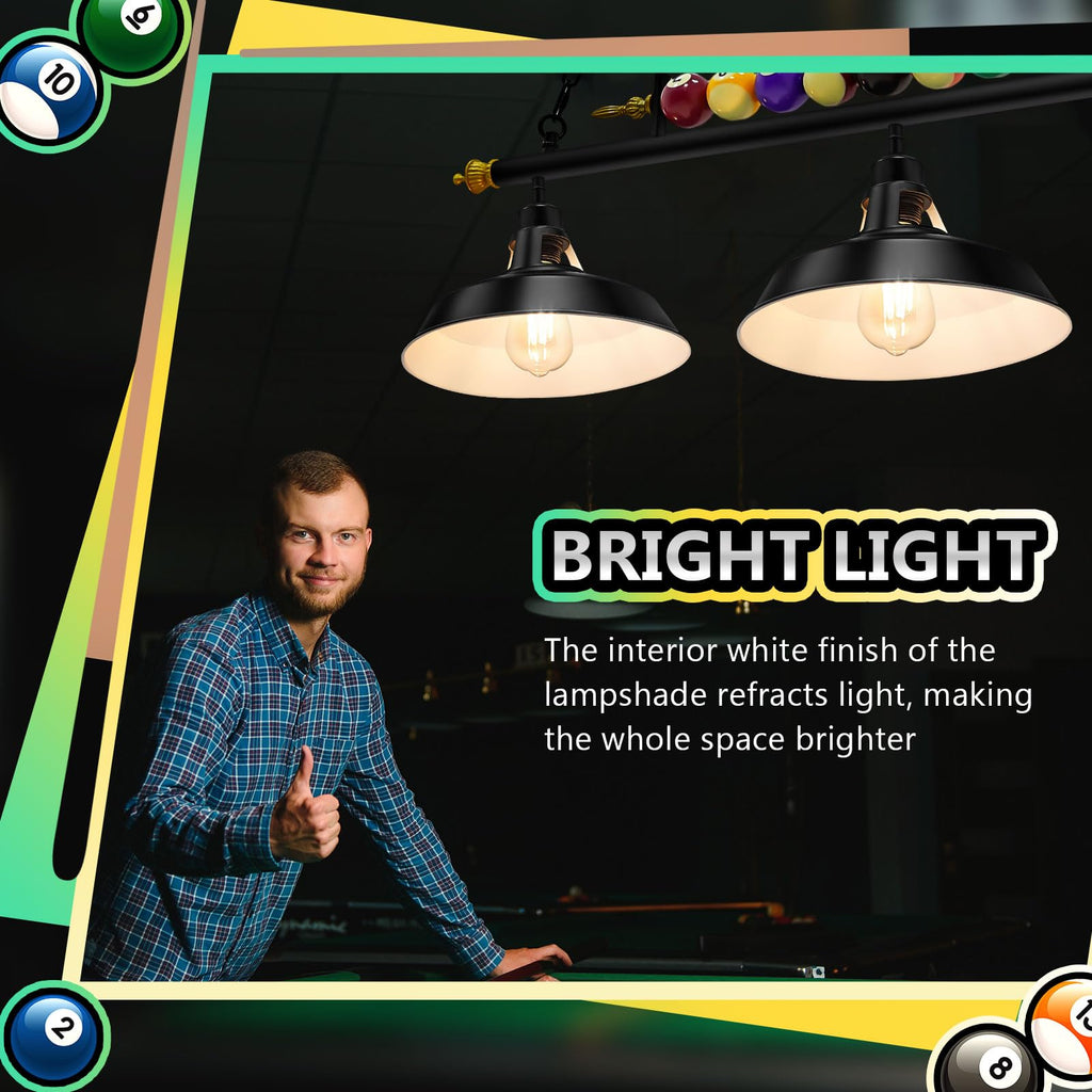 Adjustable Pool Table Lights, 3 Lights for 7'-8' Billiard Table