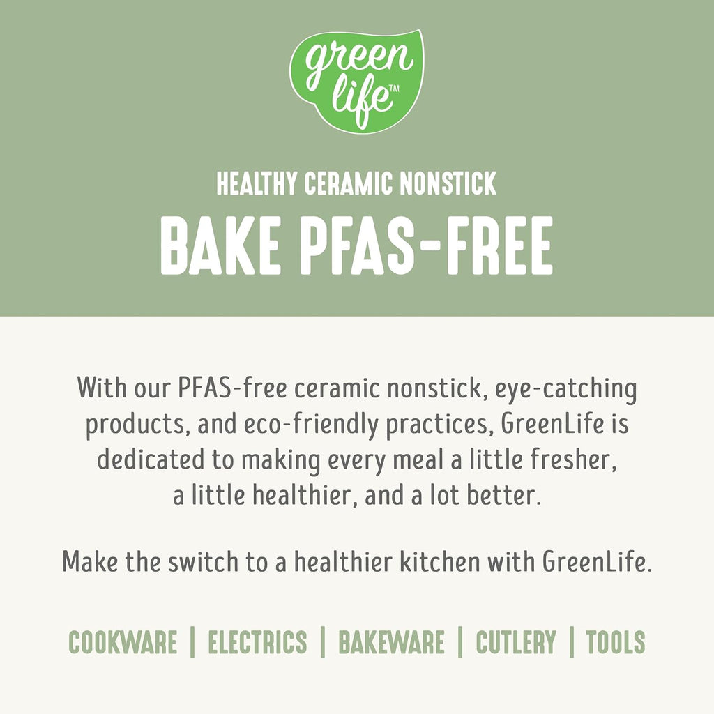 6 Piece Ceramic Nonstick Oven Bakeware Set, Sage | PFAS-Free Ceramic Nonstick, Set, Cookie Sheet, Loaf, Cake & Muffin