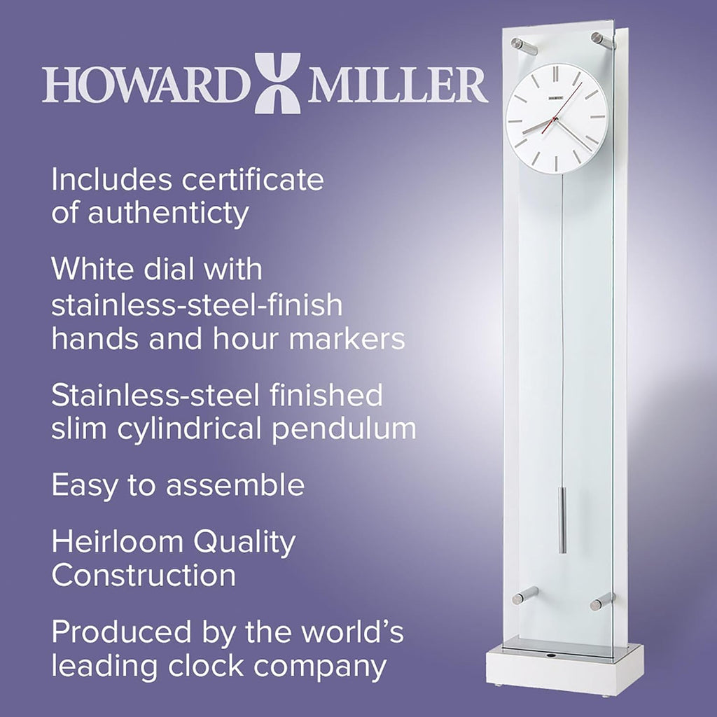 Howard Miller Echo IV Grandfather Floor Clock, White Finished Timepiece for Living Room & Office with LED Lights & Analog Display, Slim...