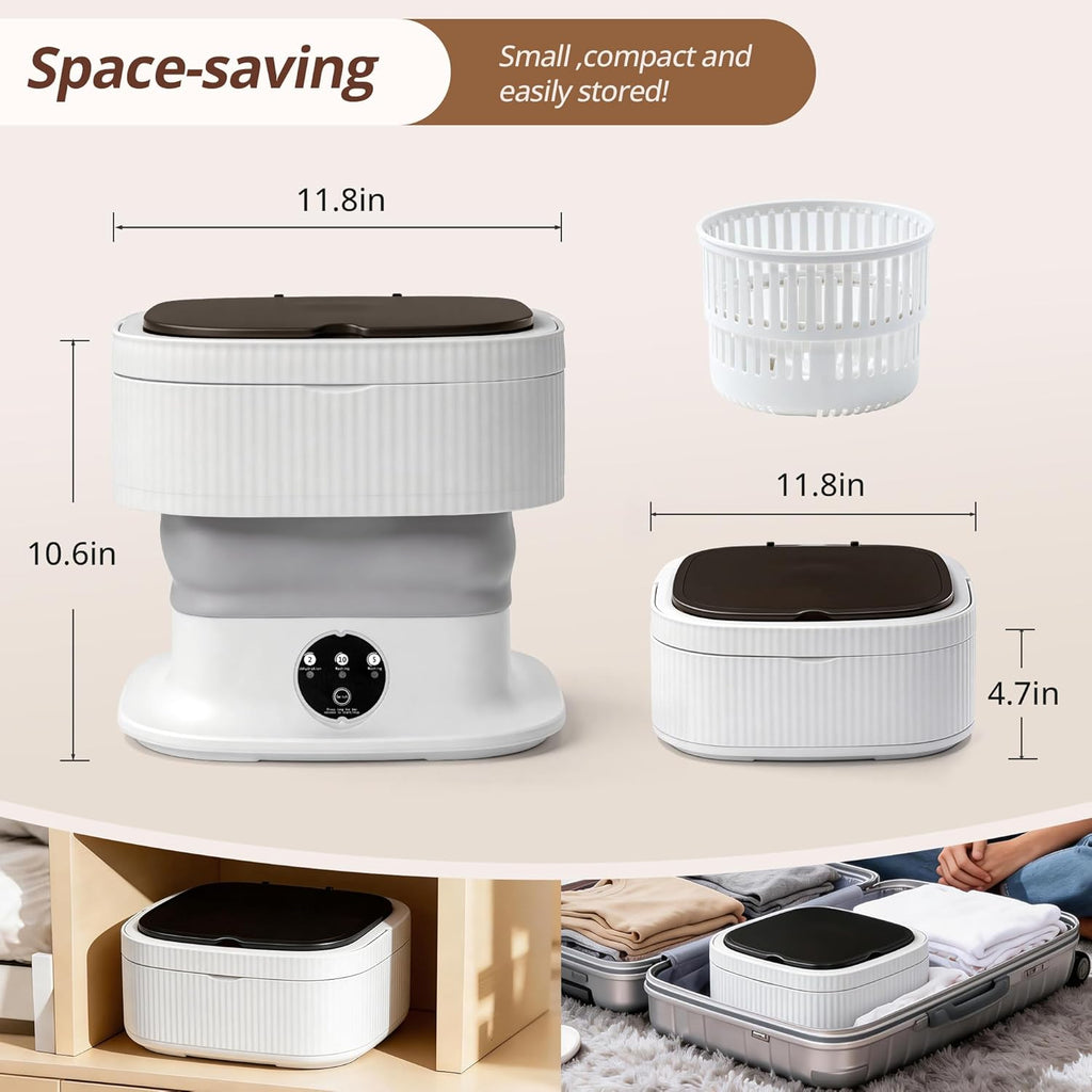 Portable Washing Machine, Mini Washer, 18L Upgraded with Spin Basket, Foldable Design Ideal for Apartment, portable