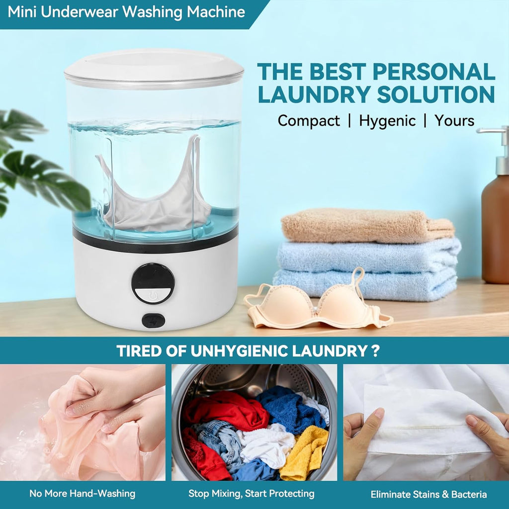 Portable Mini Washing Machine for Underwear & Baby Clothes, Compact, Lightweight Washer for Small Laundry, Apartments