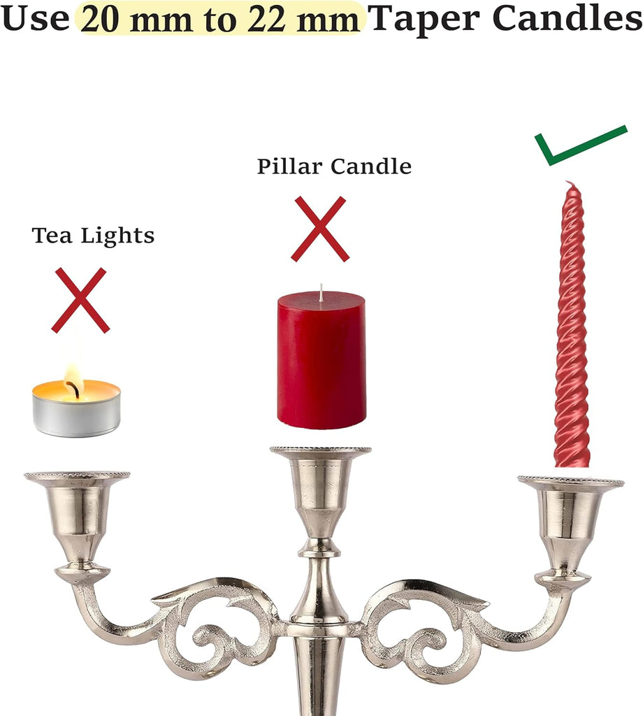 3 Arm Candelabra Taper Candle Holders Decorations Indoor Kitchen Décor Table Candles Candlestick Candelabra