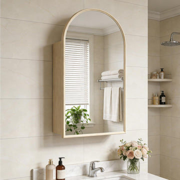 Arched Bathroom Medicine Cabinet Mirror Storage, NAT 16x30
