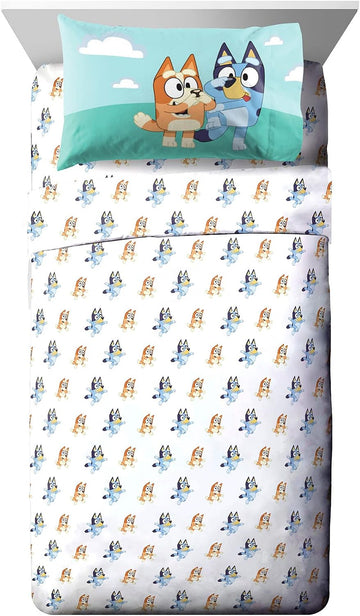 Kids Sheet Set with Fitted, Flat Sheets & Pillow Cover - Ultra-Soft Bedding with Pillowcase for Room Decor, White