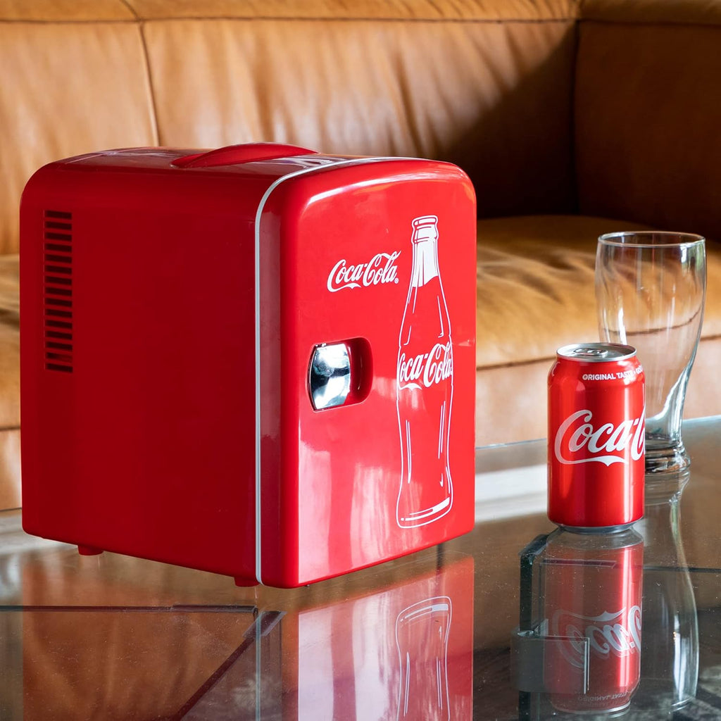 Mini Fridge for Bedroom Cosmatic Office 4L Small Refrigerator 6 Can Mini Dorm Fridge Portable Cooler 12V DC 110V AC