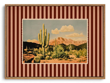 Western Wall Decor Cactus Canvas Art Desert Framed Wall Art