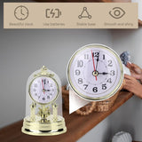Vintage Table Clock, European Mantle Clock Silent Non Ticking Antique Anniversary for Living Room Bedroom Office Desk