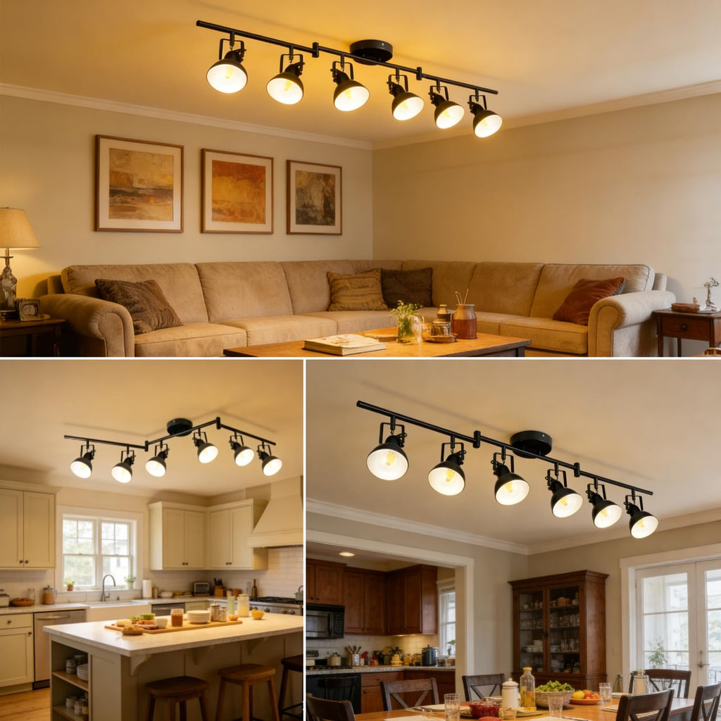 Track Lighting, Adjustable Ceiling Light Fixture Black