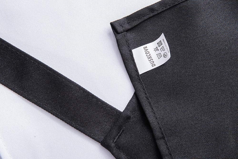 12 Pack Plain Bib Aprons with 2 Pockets - Black Unisex Commercial Apron Bulk Cooking Restaurant BBQ Painting Crafting