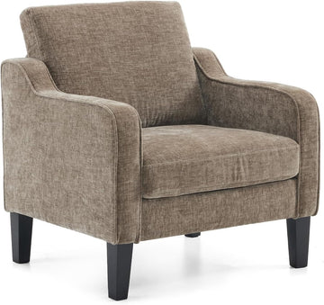 Accent Chair Chairs Light Brown Reading Chair Scooped Arm Chair Mid Century Modern Accent Chairs Upholstered Comfy