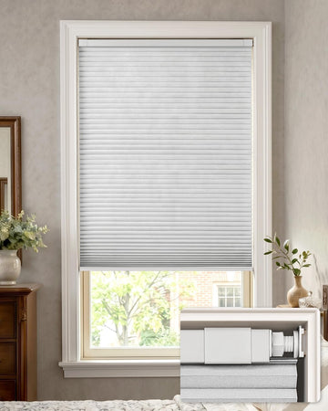 No Drill Blackout Cellular Shades, 20" W x 48" H, Beige