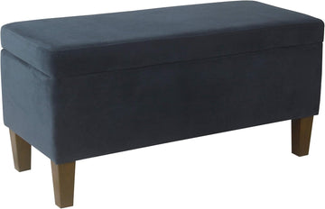 36" Storage Ottoman Bench with Hinged Lid - Navy