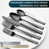 Matte Black Silverware Set, 40-Piece Premium Stainless Steel Black Cutlery Set for 8, Matte Flatware Sets