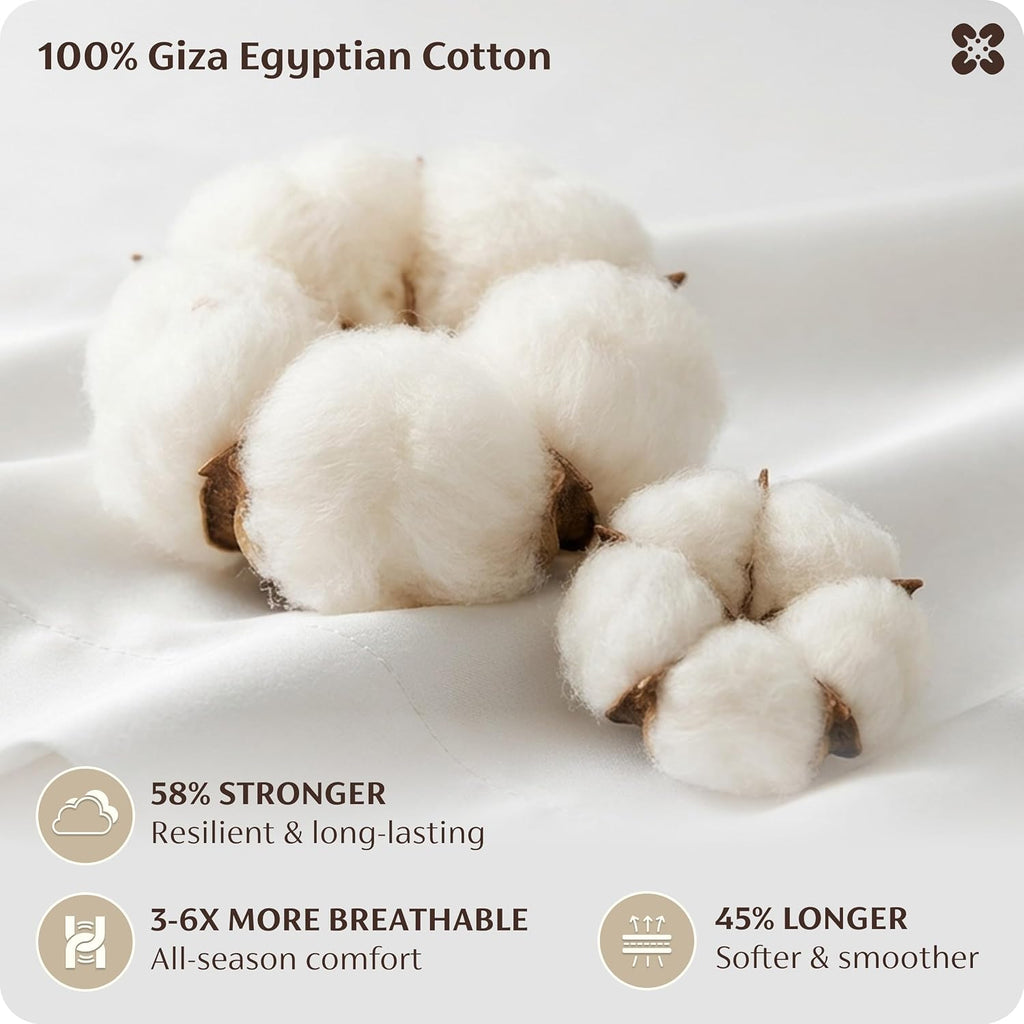 100% Giza Egyptian Cotton Duvet Cover, CEA Certified Luxury Hotel Duvet Cover, PureWoven Soft & Breathable