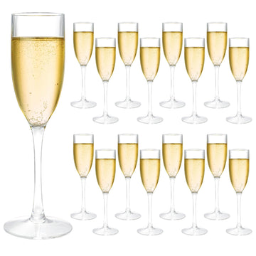 16 Pack Acrylic Champagne Flute, 5 Oz Clear Plastic Champagne Glasses Reusable Long Stemmed Wedding Party Cocktail