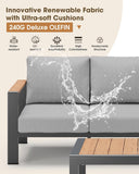 Aluminum Outdoor Patio Furniture Set 8 Seats, Outdoor Sectional Corner Sofa