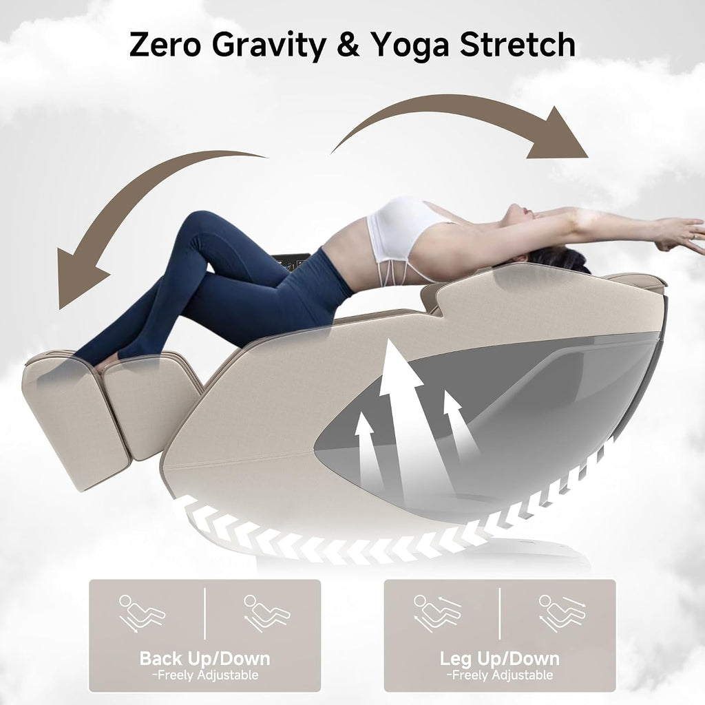 4D Massage Chair Full Body Zero Gravity SL Track Recliner | 20 Auto Modes, 6 Massage Technique, Backlit Toch Pad