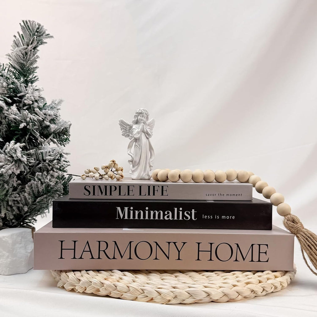 Beautiful Coffee Table Books, Neutral Fashion Decorative Books Bookshelf, Modern Room Decor Aesthetic, Fake Faux Book - Set of 3