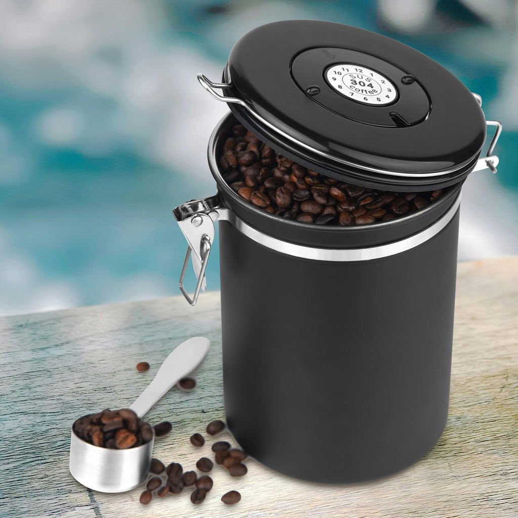 22oz Stainless Steel Airtight Coffee Canister with Date Tracker