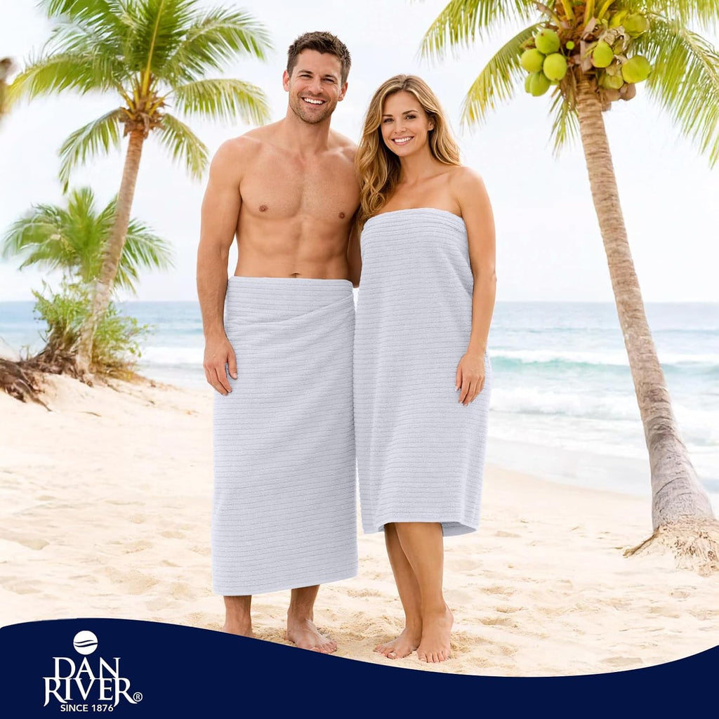 Ribbed Extra Large Bath Sheets Pack of 2, 35 x 70 Inches, White | Oversized Bath Sheets with Full Body Coverage
