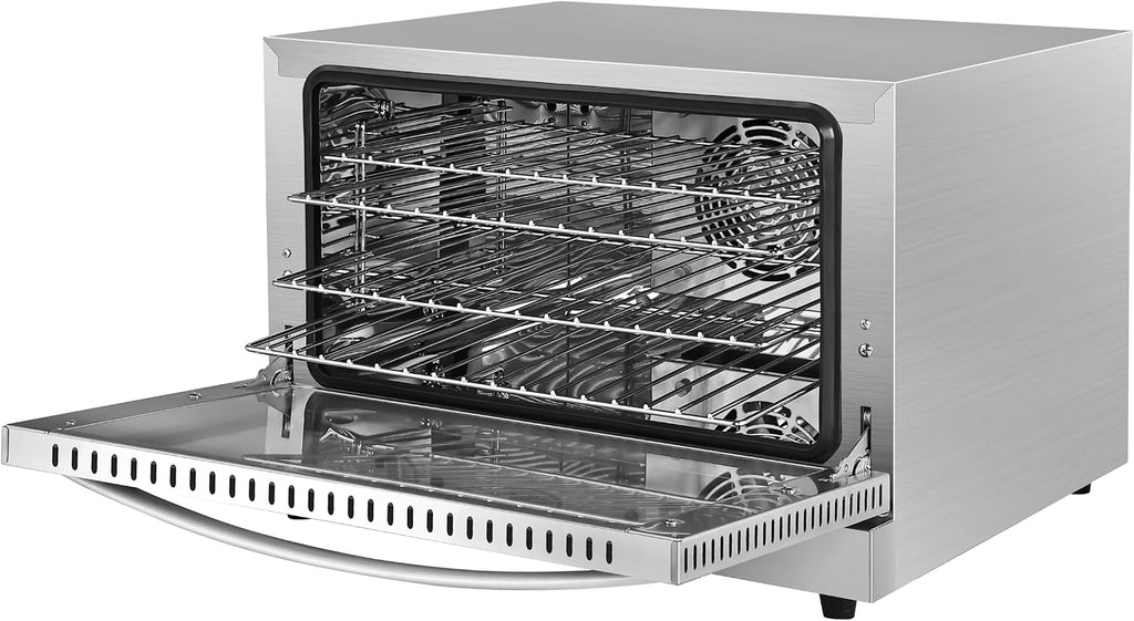 23 in. Commercial Countertop Convection Oven for Half-Size Pans with 4 Racks 1600W of Power in Stainless-Steel, ETL