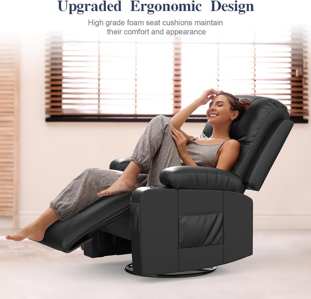 Recliner Chairs for Adults, FSC Certified Massage Reclining Chair with Heated Modern, Ergonomic Lounge Single