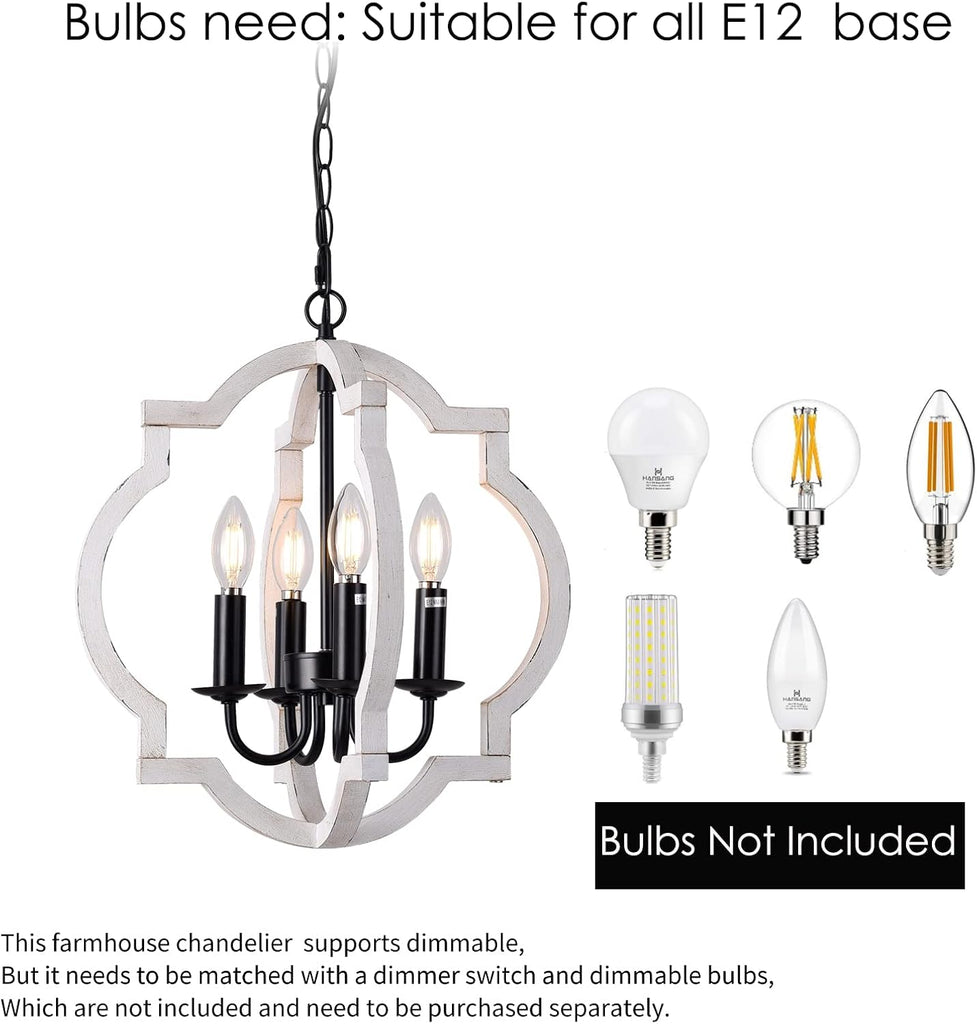 Plug in Chandelier with 16.4ft Cord,Plug in Pendant Light,Orb Wood Farmhouse Light fixtures