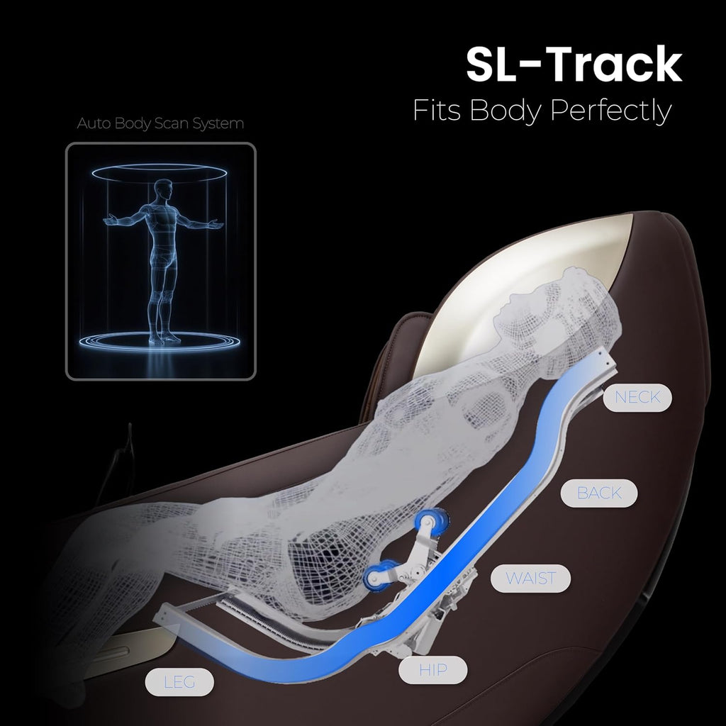 Quantum Black Massage Chair with 3D SL-Track Rollers, 3 Step Zero Gravity, Full Body Airbag Massage, Intelligent