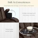 Diamante Zero-Gravity CoolZero Italian Leather Home Theater Seating, Power Headrest, Power Recline, Row of 2 Loveseat