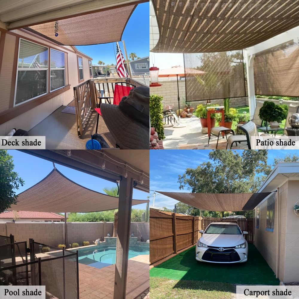 Sun Shade Cloth 10x30 FT, UV Block Outdoor Patio Shade Cover, Permeable and Tear Fade Resistant Rectangle Sunshade