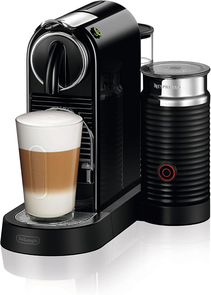 CitiZ Coffee and Espresso Machine by De'Longhi with Milk Frother, Black, 9.3 x 14.6 x 10.9 inches