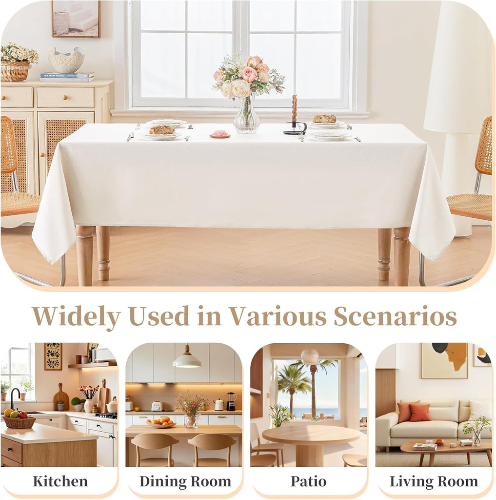 Textured Table Cloth for Rectangle Tables 60×90 Inch Waterproof Linen Tablecloth Spill Proof and Wri