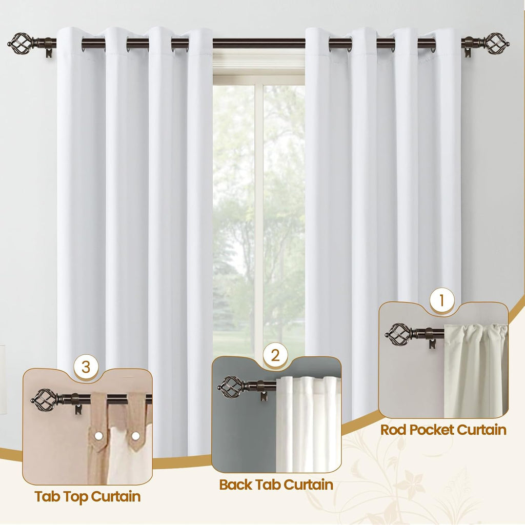 Bronze Curtain Rod, Adjustable Curtain Rods for Windows, 3/4 Inch Splicing