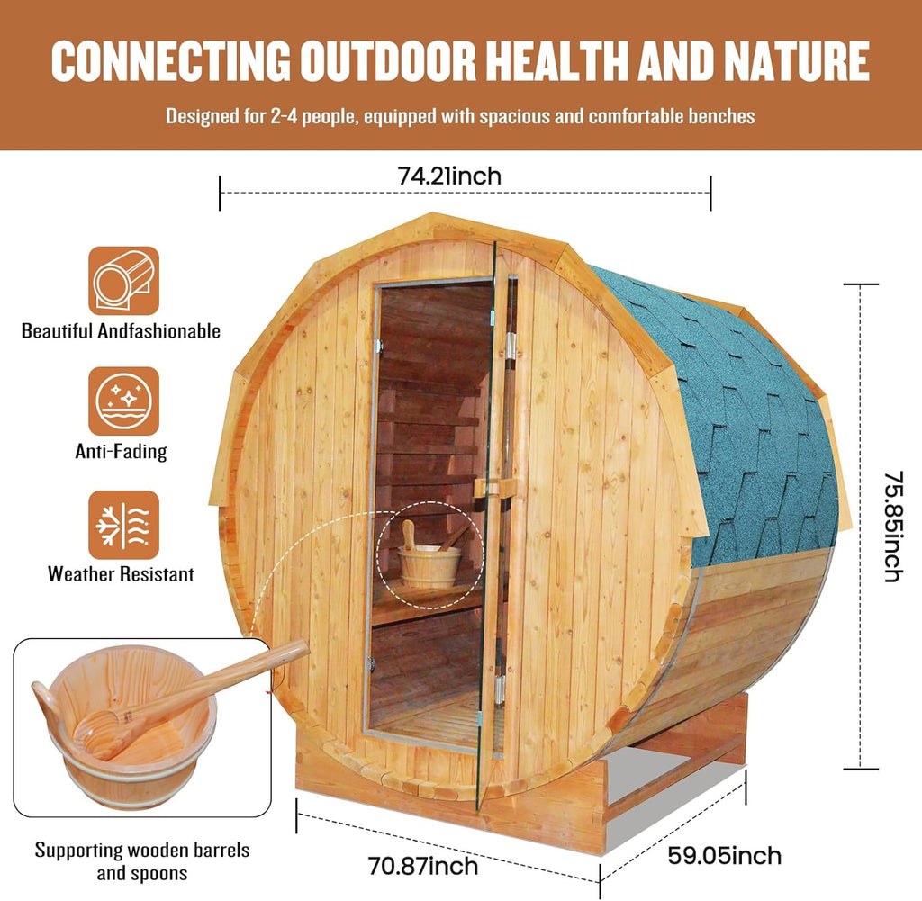 Outdoor Traditional Sauna 4-5 Person Wooden Saunas