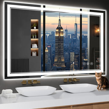 48"x30" LED Bathroom Mirror with Lights, Anti-Fog, 3 Color Modes