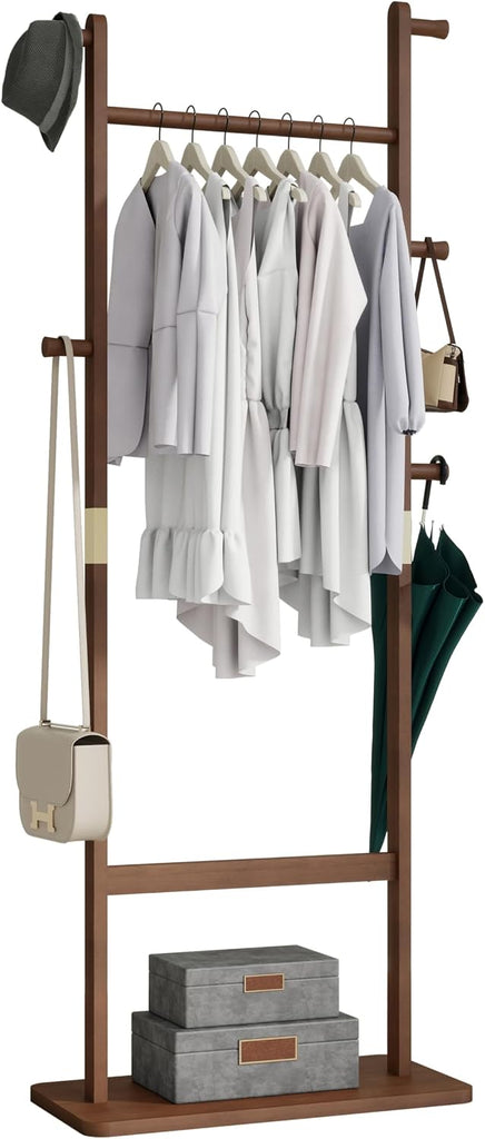 Solid Wood Coat Rack with Dimensions 23.6 x 11 x 64.1 Inches, Environmentally Friendly, Easy to Assemble, Ideal Spaces