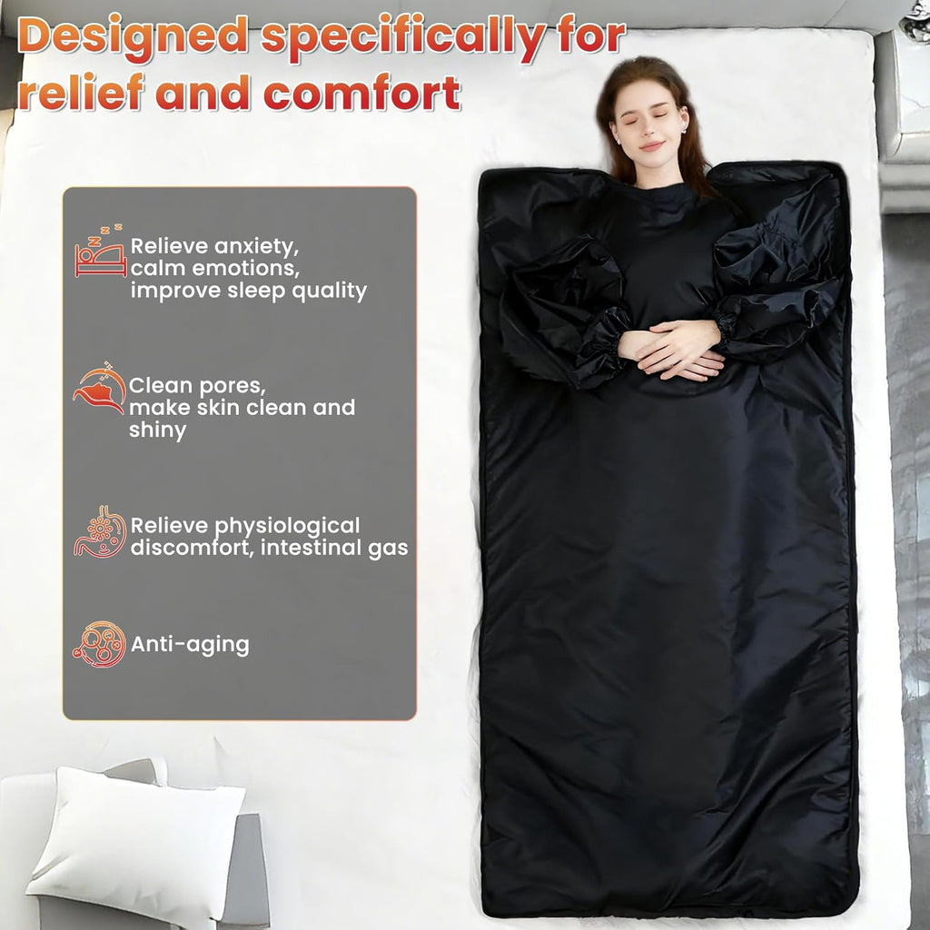 Sauna Blanket, Dual-Sided Temperature Control, Relieves Fatigue, Enhances Skin Elasticity