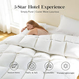 Lightweight Feather Down Fiber Comforter Twin, Extra Fluffy White Duvet Insert,Ultra-Soft