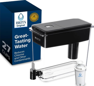 X-Large 27 Cup Water Dispenser, Includes 1 Filter, Black