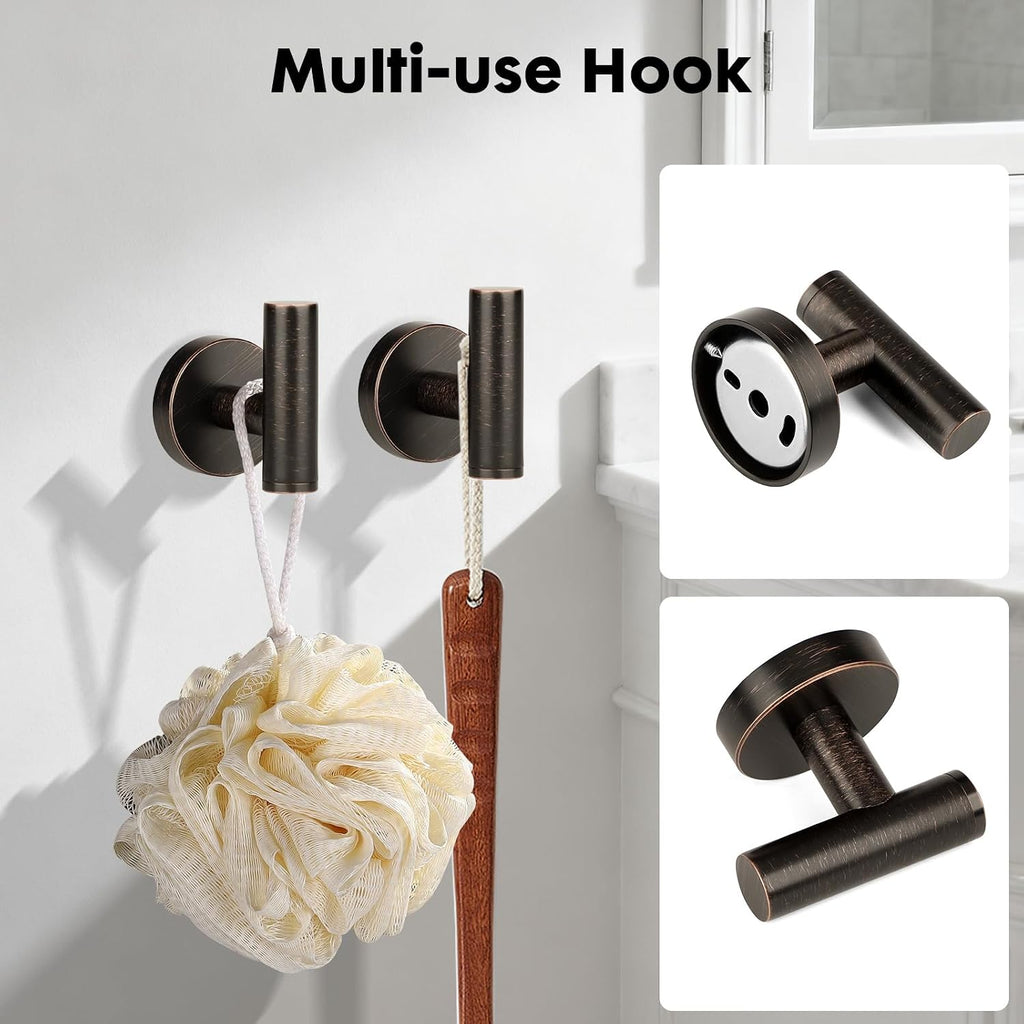 Oil Rubbed Bronze Bathroom Hardware Accessories Set 5 Piece, Stainless Steel Towel Bar Set 24 Inch,Toilet Paper